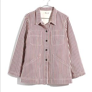 Madewell Denim Patch Pocket Chore Coat in Stripe
